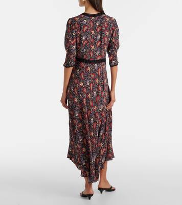 Amina 플로럴 크레이프 드 신 미디 드레스 | Rixo