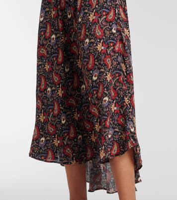 Amina 플로럴 크레이프 드 신 미디 드레스 | Rixo