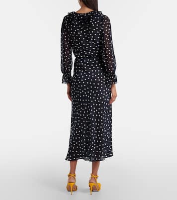 Ardith polka-dot silk midi skirt | Rixo