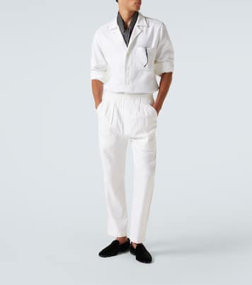 Cotton and silk straight pants | Tom Ford