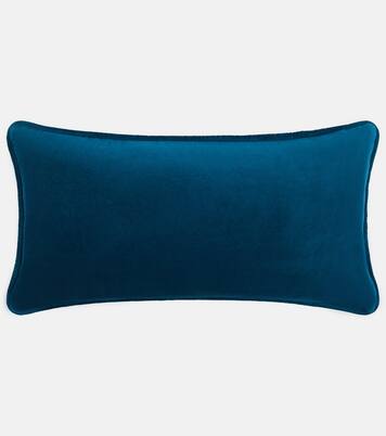 Embroidered cotton velvet cushion | Les-Ottomans