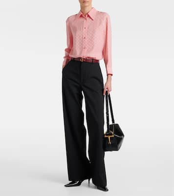 Schultertasche Half Horsebit Medium aus Leder | Gucci