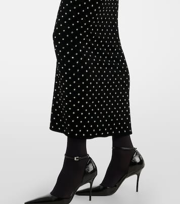 Cocktailkleid aus Samt und Jersey mit Kristallen | Alaïa