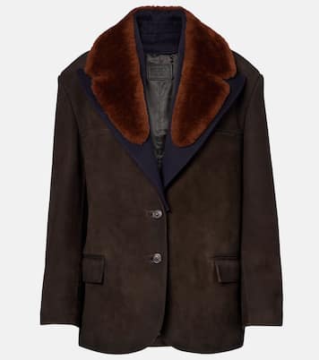 Jacke aus Veloursleder mit Shearling  | Prada