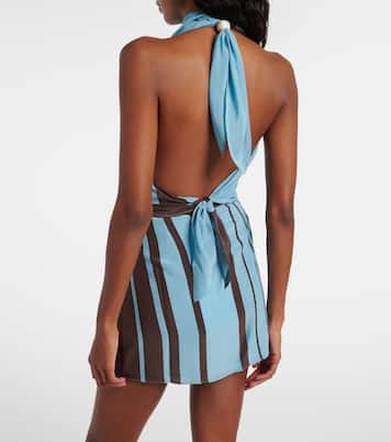 Rioja draped striped silk crêpe top | SIR