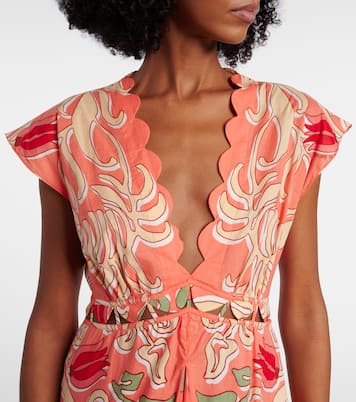 Robe longue Noreen imprimée en coton | Poupette St Barth