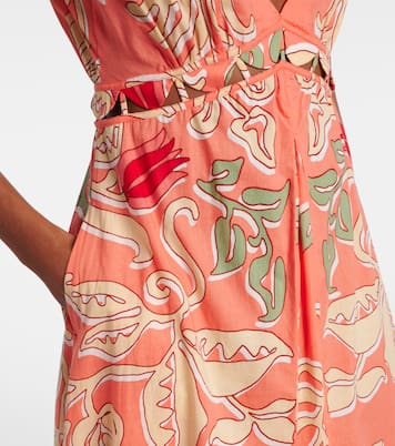 Robe longue Noreen imprimée en coton | Poupette St Barth