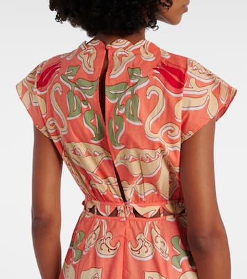 Robe longue Noreen imprimée en coton | Poupette St Barth