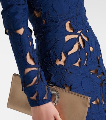 Off-shoulder guipure lace gown | Costarellos