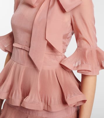 Tiered pleated midi dress | Zimmermann