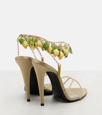 Mon Chéri embellished suede sandals | Saint Laurent