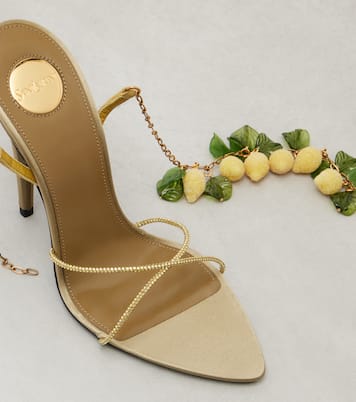 Mon Chéri embellished suede sandals | Saint Laurent