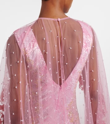 Panorama embellished caped gown | Là Fuori