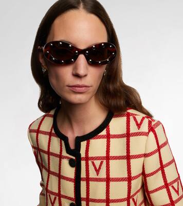 VLogo studded oval sunglasses | Valentino