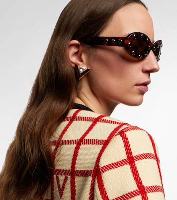 VLogo studded oval sunglasses | Valentino