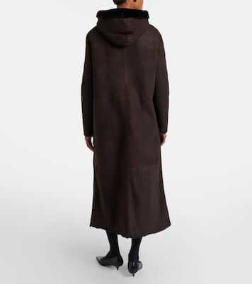 Mantel Anaya aus Veloursleder mit Shearling | The Row