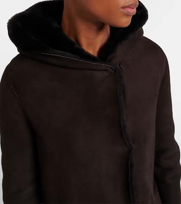 Mantel Anaya aus Veloursleder mit Shearling | The Row