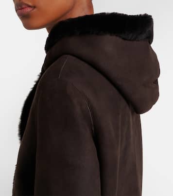 Mantel Anaya aus Veloursleder mit Shearling | The Row