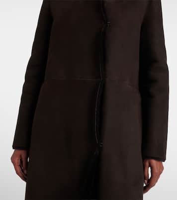 Mantel Anaya aus Veloursleder mit Shearling | The Row