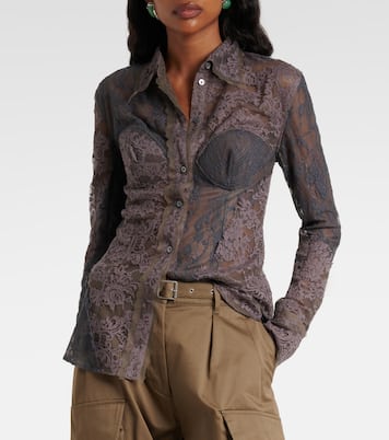 Cotton-blend lace shirt | Acne Studios