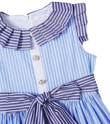 Bow-detail striped cotton shirt dress | Patachou