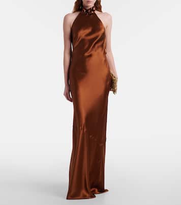 Phoenix embellished silk satin gown | Rebecca Vallance