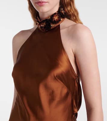 Phoenix embellished silk satin gown | Rebecca Vallance