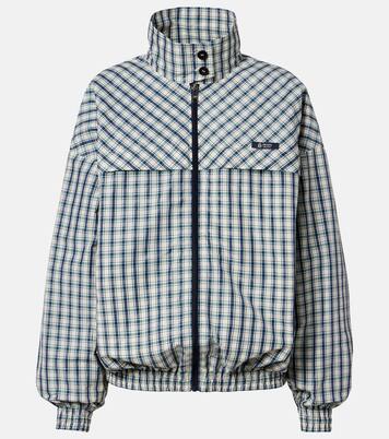 Checked cotton-blend chambray jacket | Prada
