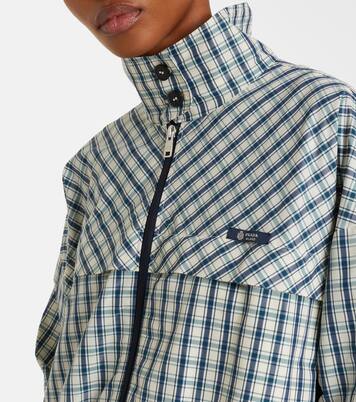Checked cotton-blend chambray jacket | Prada