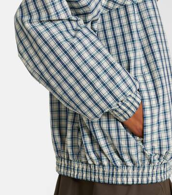 Checked cotton-blend chambray jacket | Prada