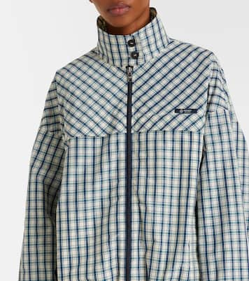 Checked cotton-blend chambray jacket | Prada