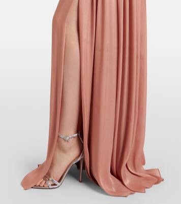 Embellished ruched georgette gown | Costarellos