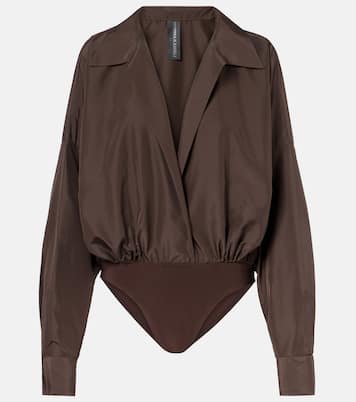 Oversized satin bodysuit | Norma Kamali