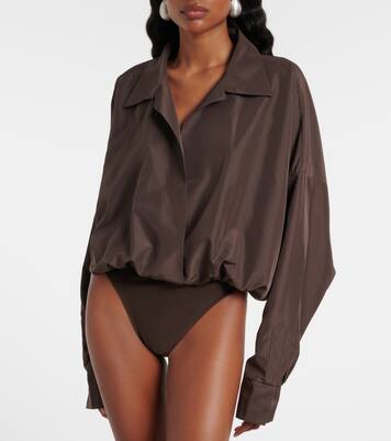 Oversized satin bodysuit | Norma Kamali