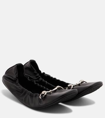 Prima Horsebit leather ballet flats | Gucci