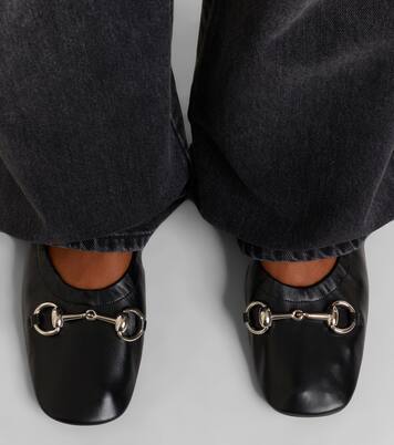 Prima Horsebit leather ballet flats | Gucci
