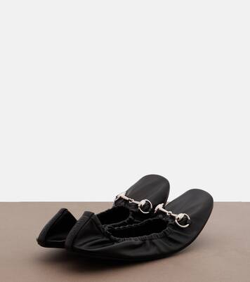 Prima Horsebit leather ballet flats | Gucci