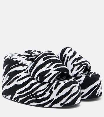 Mochi zebra-print platform slides | The Attico