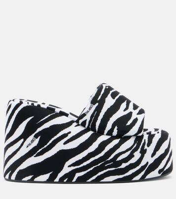 Mochi zebra-print platform slides | The Attico