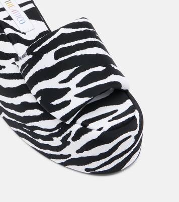 Mochi zebra-print platform slides | The Attico