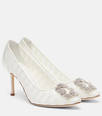 Pumps Hangisi aus Organza mit Kristallen | Manolo Blahnik