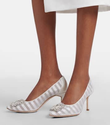 Pumps Hangisi aus Organza mit Kristallen | Manolo Blahnik