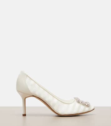 Pumps Hangisi aus Organza mit Kristallen | Manolo Blahnik