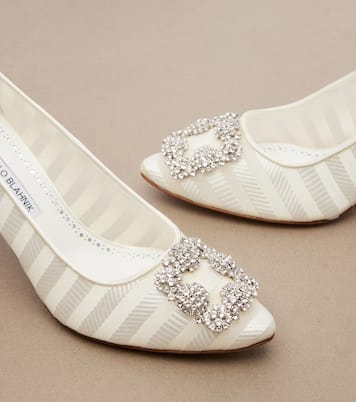 Pumps Hangisi aus Organza mit Kristallen | Manolo Blahnik