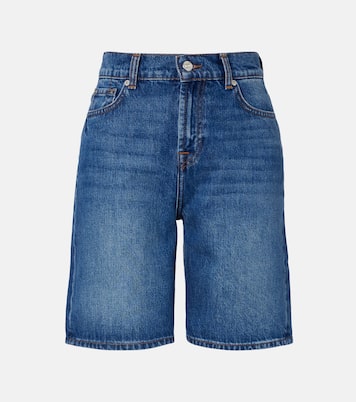 Lola distressed denim Bermuda shorts | 7 For All Mankind