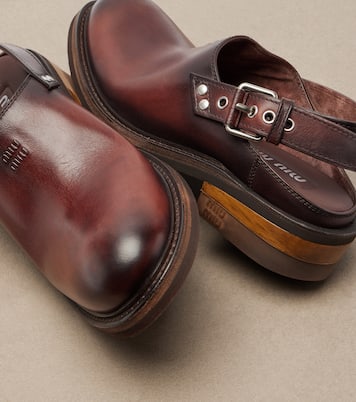 Foule leather clogs | Miu Miu