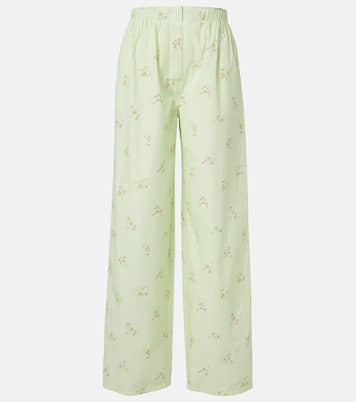 Floral cotton wide-leg pants | Prada