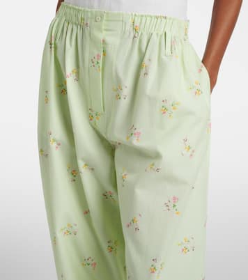 Floral cotton wide-leg pants | Prada