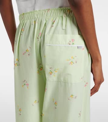Floral cotton wide-leg pants | Prada