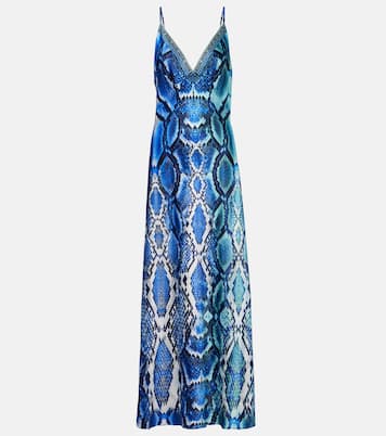 Animal-print silk slip dress | Camilla